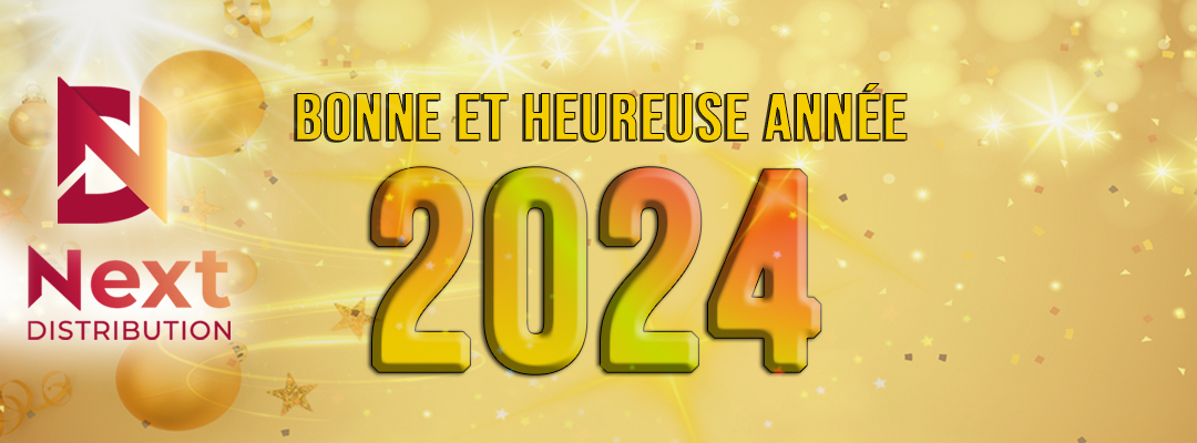 Toute l'équipe de Next Distribution vous souhaite une belle et heureuse année 2024.